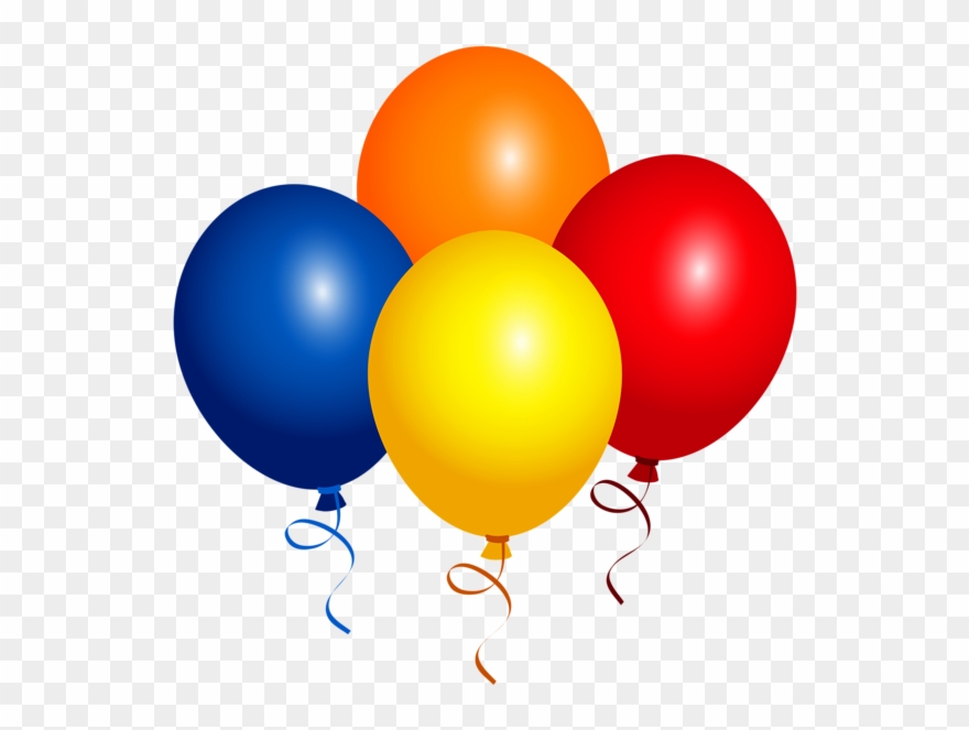 Birthday Clips, Clipart Images, Make Your Own, Make - Bunch Of Four Balloons - Png Download