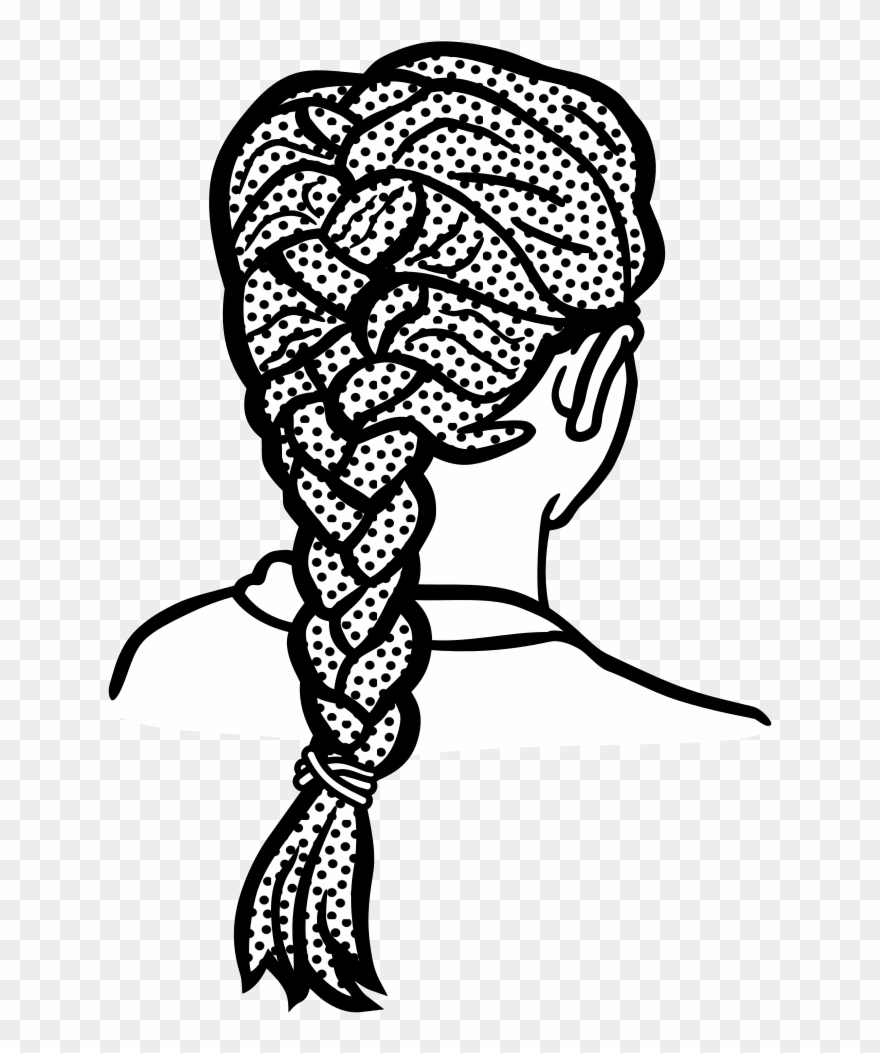 Clip Art Details - Braid Clipart Black And White - Png Download