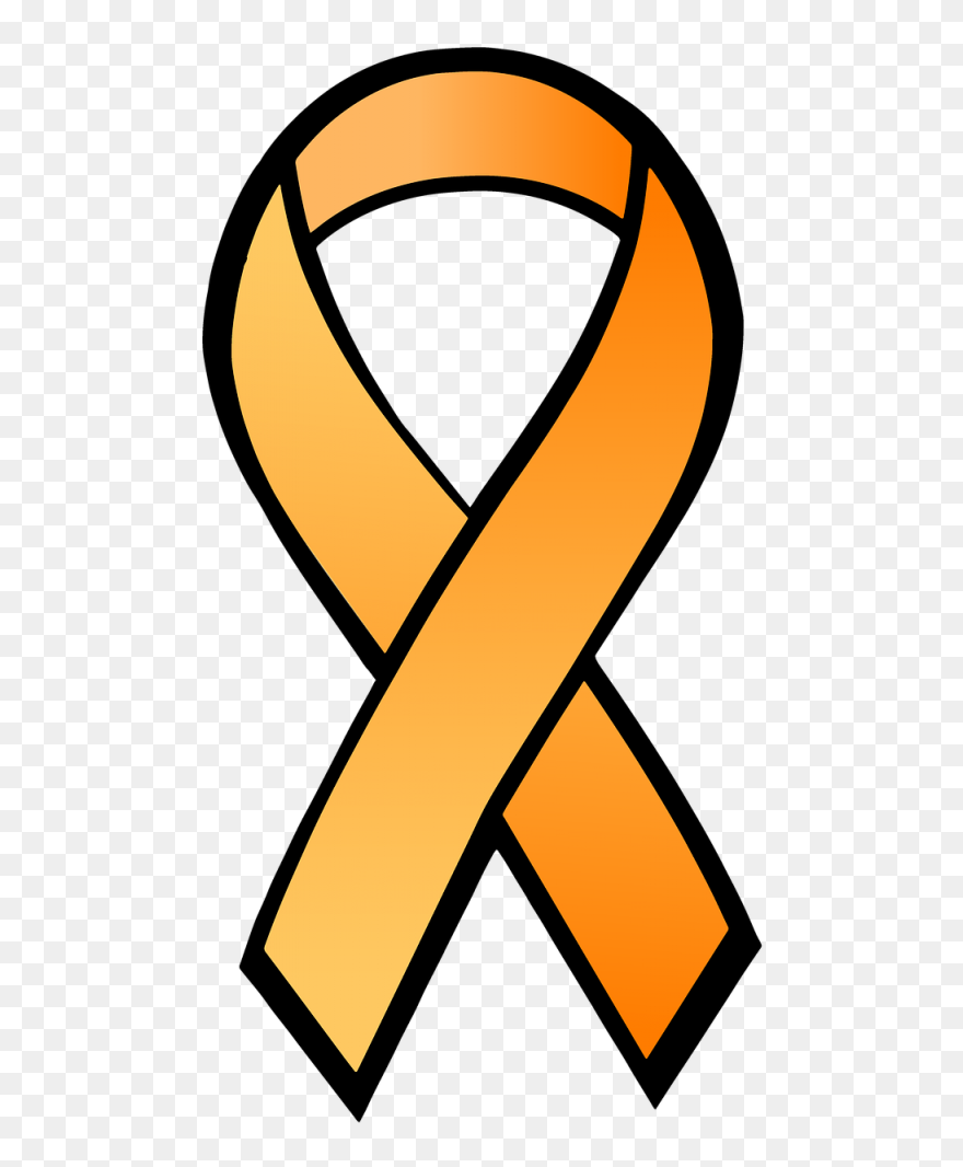 Ribbon,satin,orange - Ovarian Cancer Ribbon Clipart