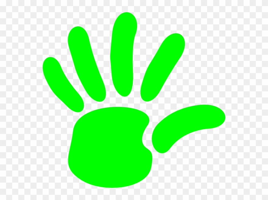 Handprint Outline Green Hand Print Clip Art At Vector - Transparent Clip Art Hand - Png Download