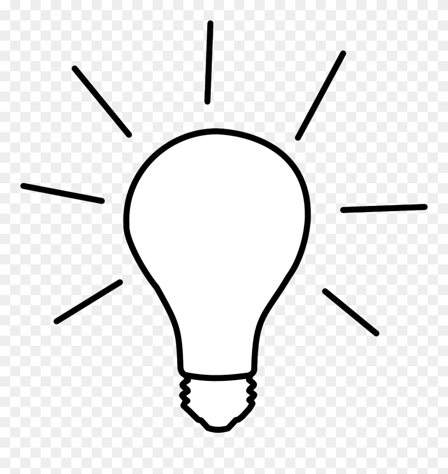 Lightbulb Idea Light Bulb Clip Art At Vector Clip Art - Light Bulb Clipart Black And White - Png Download
