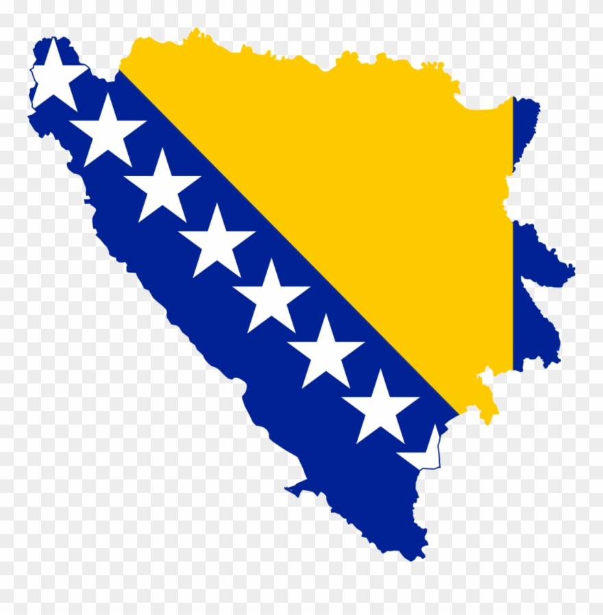 Public Discussion “the Future Of Bosnia And Herzegovina”, - Bosnia Flag Map Clipart