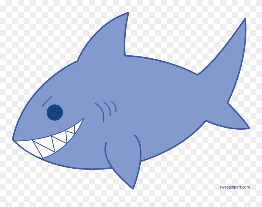 Banner Free Library Blue Clip Art Sweet - Cute Blue Shark Clipart - Png Download