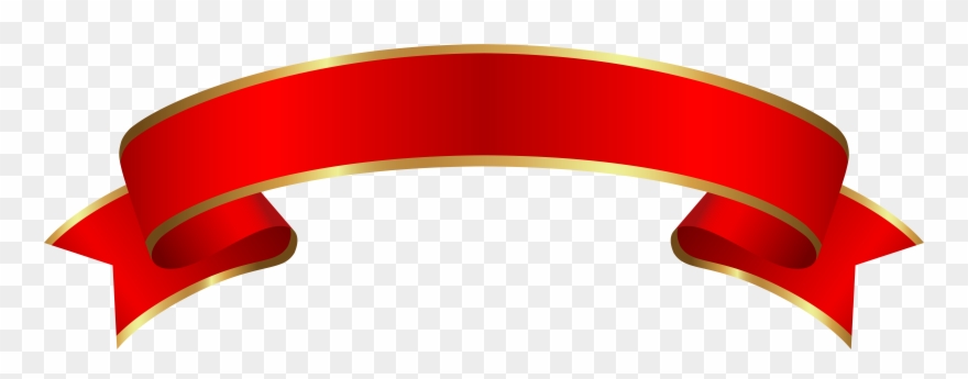 Clipart Free Banners Transparent Circle - Red And Gold Ribbon Banner - Png Download