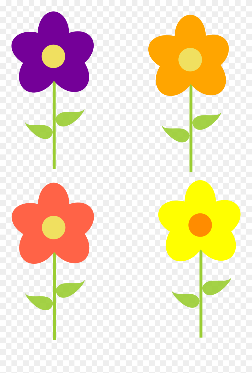 Download Free Printable Clipart And Coloring Pages - 4 Flowers Clipart - Png Download