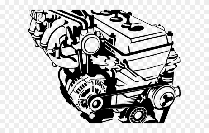 Engine Clipart Auto Engine - Motor De Auto Silueta - Png Download