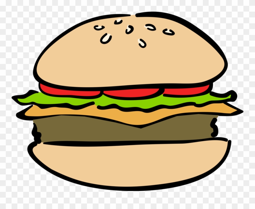Burger Meal Vector Image Illustration Of Fast - Hamburger Clipart