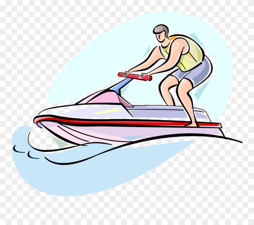 Vector Illustration Of Personal Watercraft Water Sports Clipart