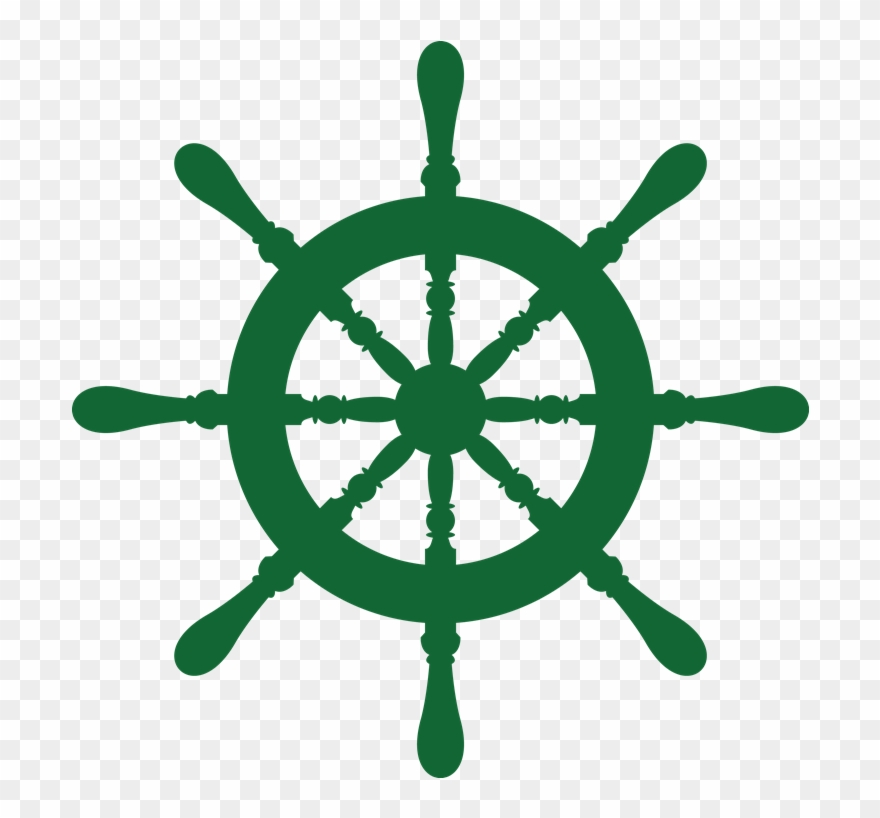 Ship Wheel Laker School Green Med Right - Navy Logo Design Clipart