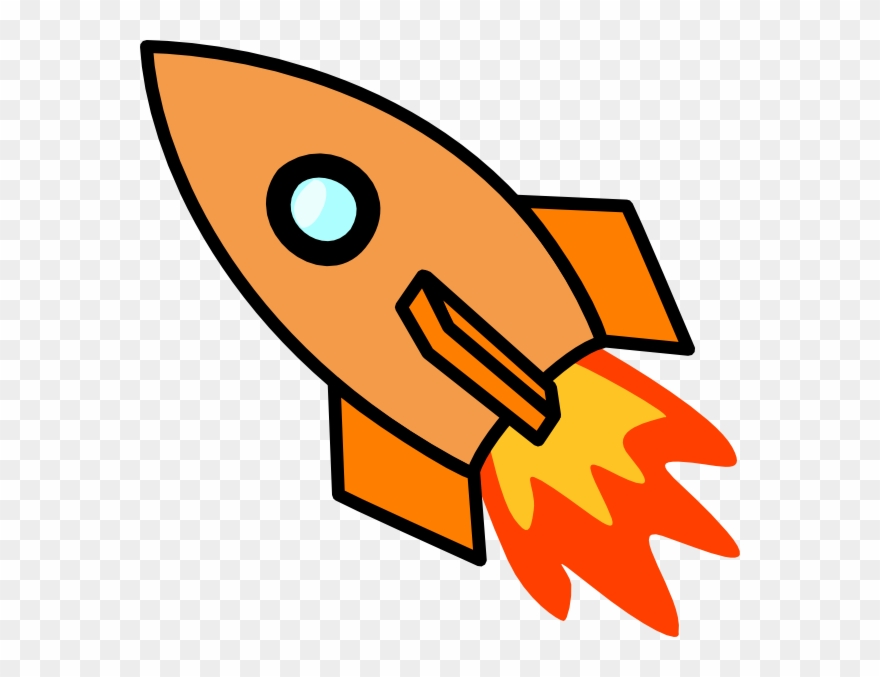 Orange Clipart Ship - Rocket Launch Clip Art - Png Download