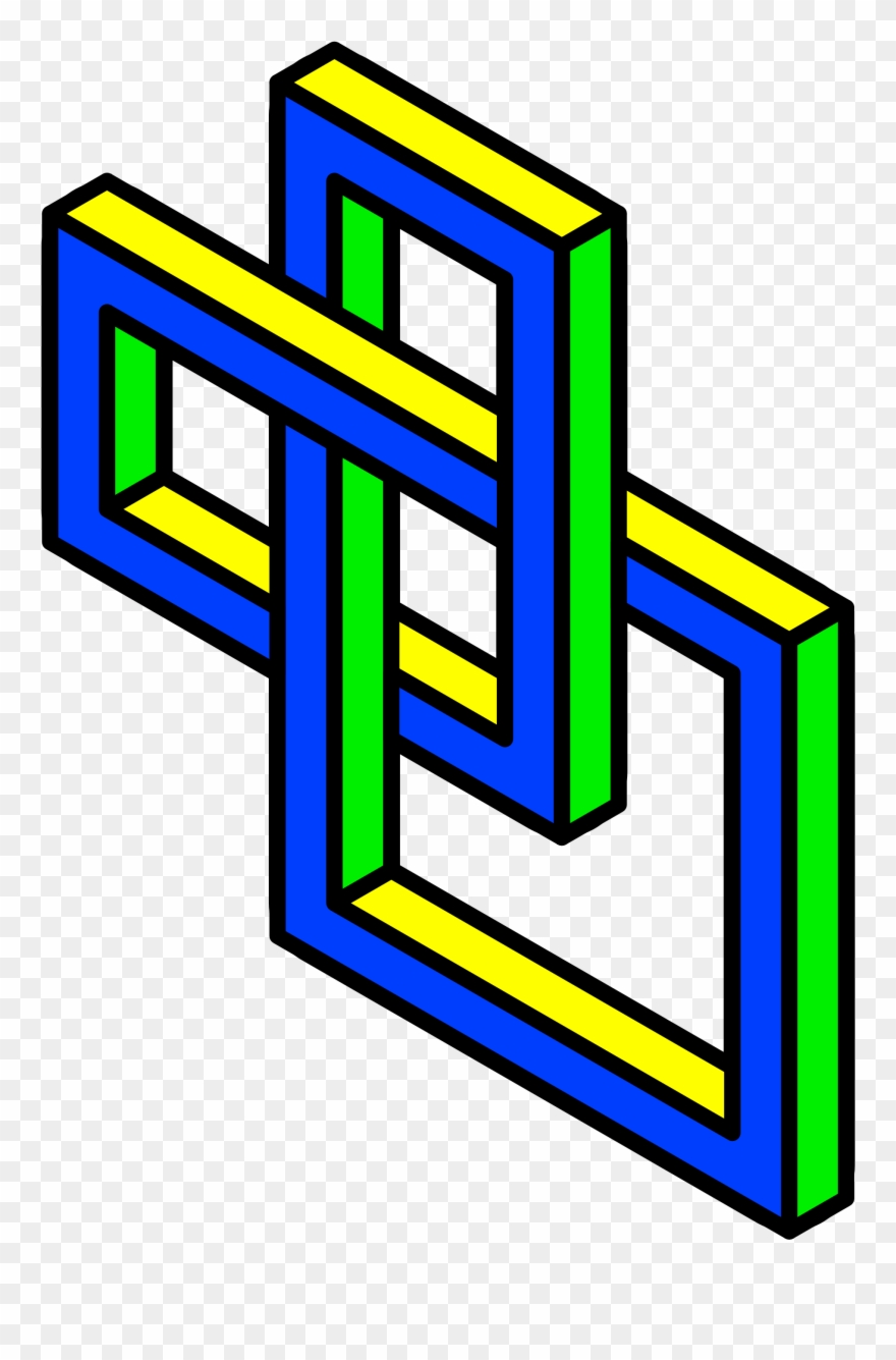 Open - Optical Illusion 3d Isometric Clipart