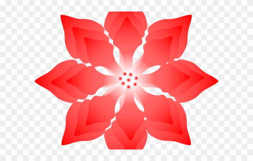 Red Flower Clipart Symmetrical Flower - Цвет - Png Download