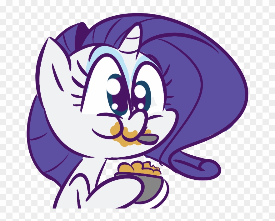 Tess, Cereal, Eating, Puffy Cheeks, Rarity, Safe, Solo - Cartoon Clipart