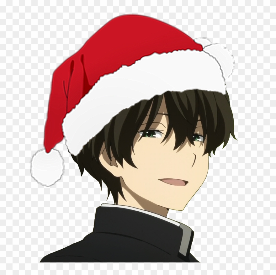 Santa Hat Clipart Anime Guy Christmas - Anime Santa Hat Png Transparent Png