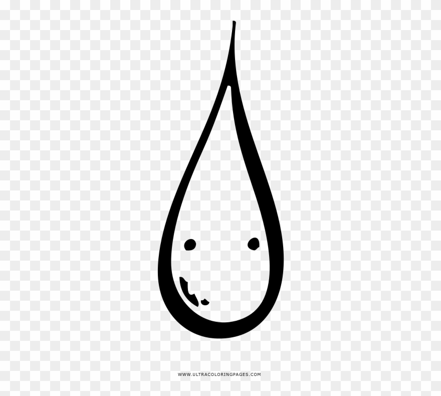 Transparent Raindrop Coloring Page - Line Art Clipart
