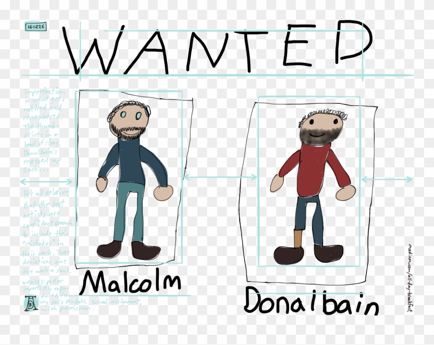 Imperfection Is What Gets Noticed And Remembered All-day - Wanted Malcolm And Donalbain Clipart