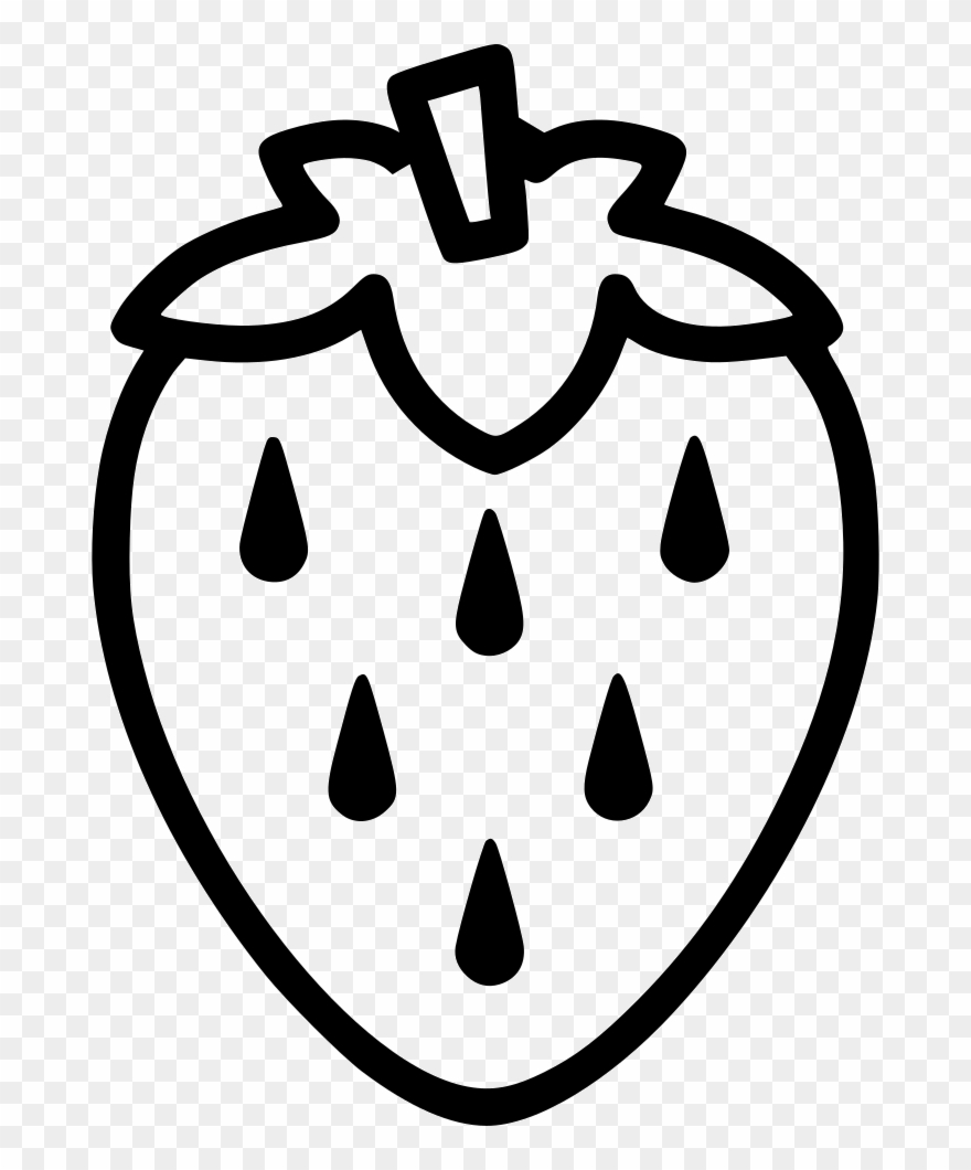 Drawn Strawberry Svg - Strawberry Png Black And White Clipart