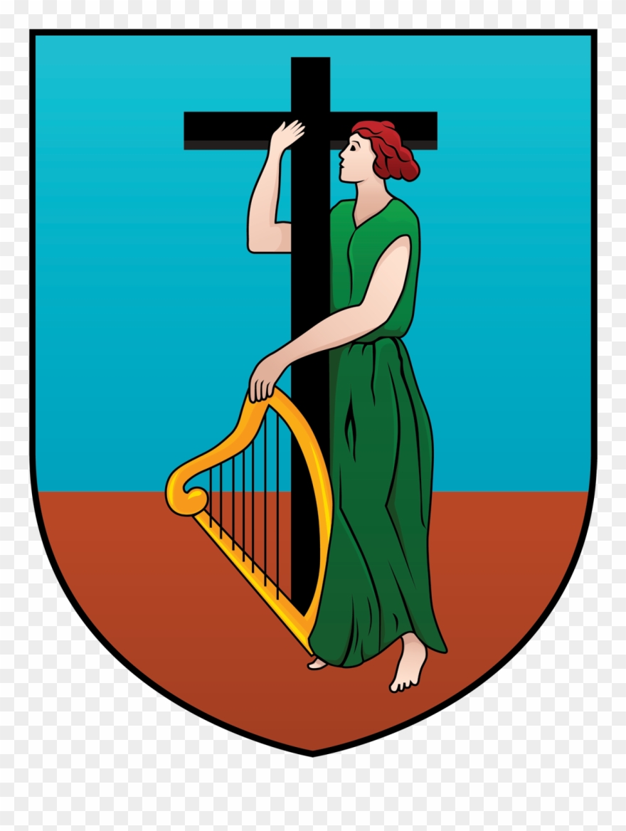Official Lady And The Harp High Resolution - Montserrat Coat Of Arms Clipart