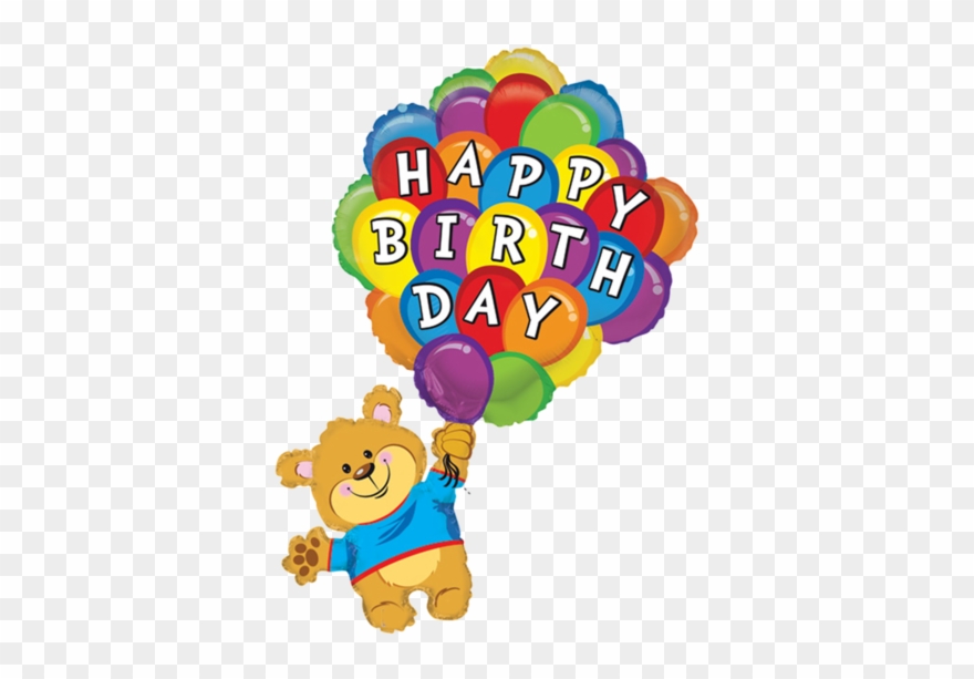 Joyeux Anniversaire Happy Birthday Other Cards - Birthday Balloon And Bear Clipart