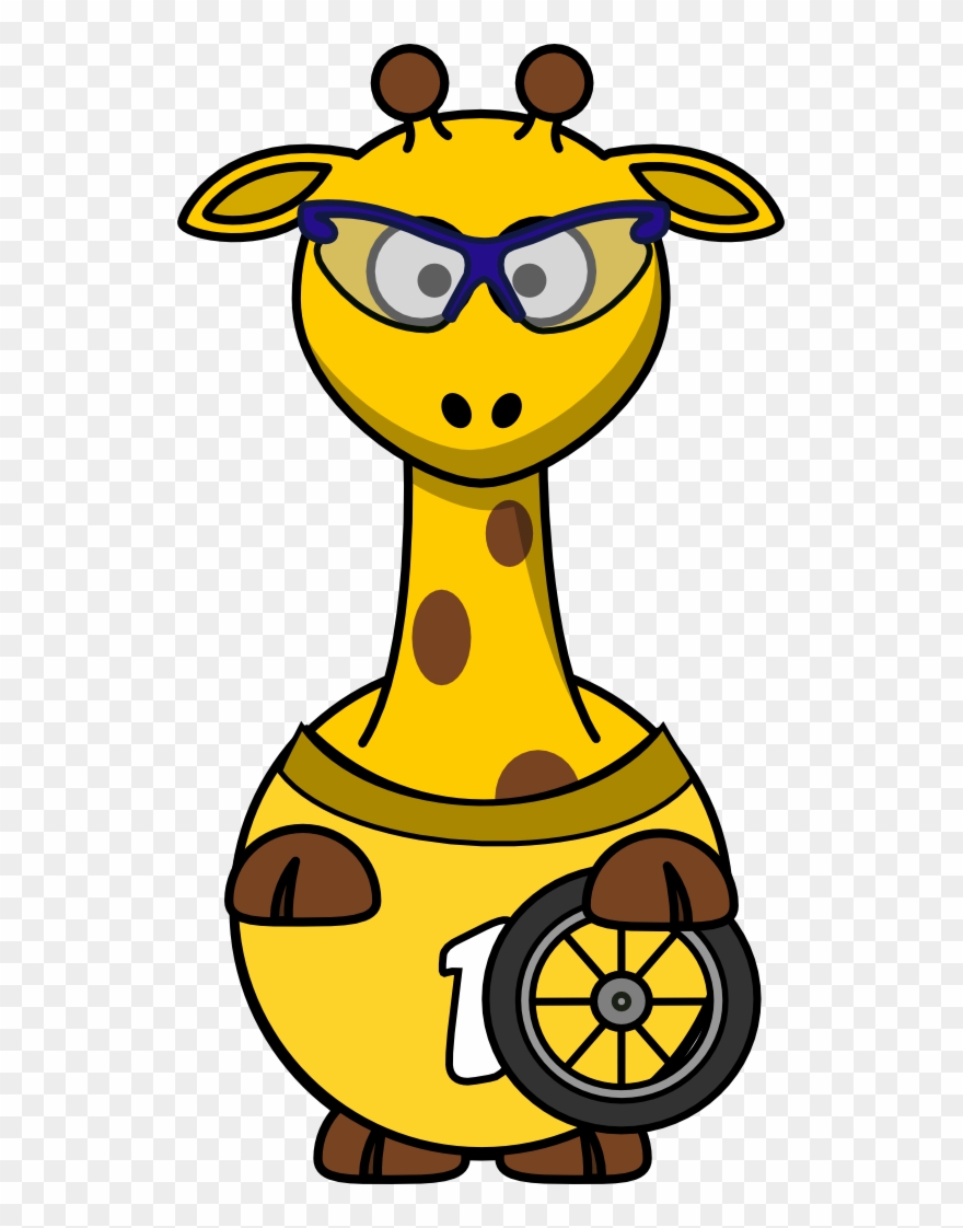 Free Giraffe Cyclist - Cartoon Giraffe Clipart