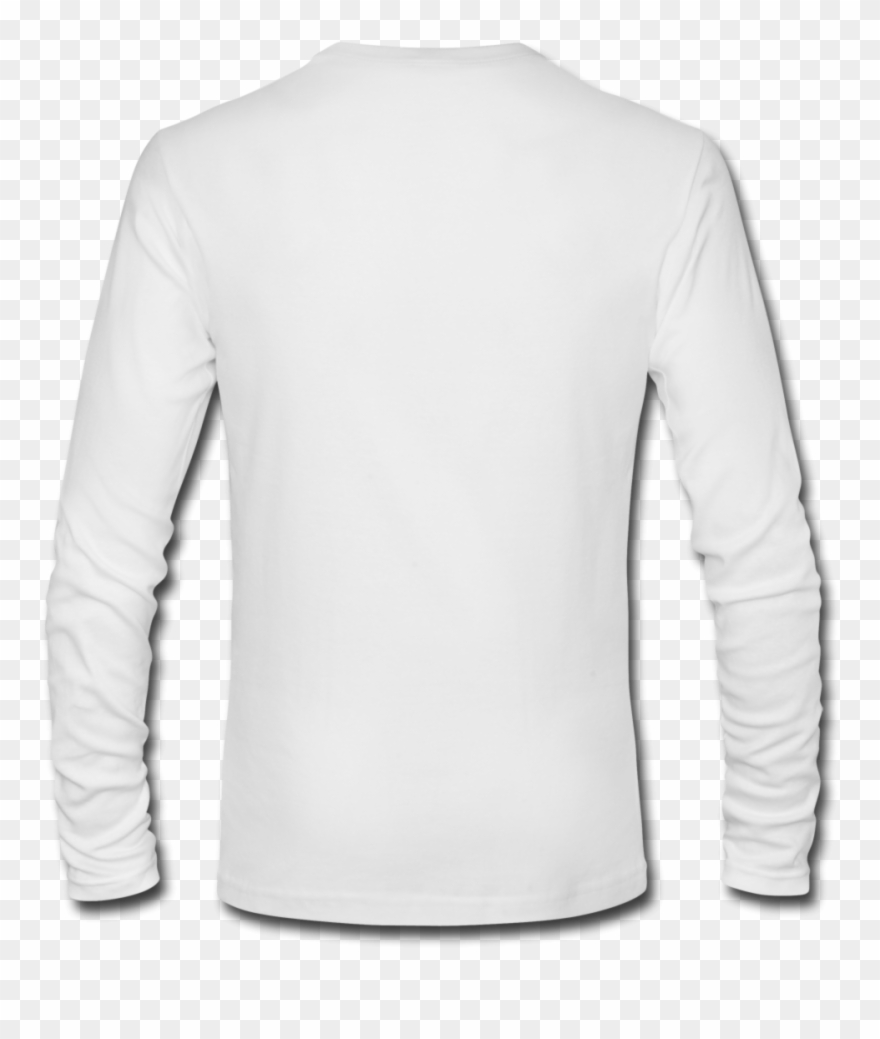Longsleeve Shirt Cliparts - Long Sleeve White Tee Back - Png Download