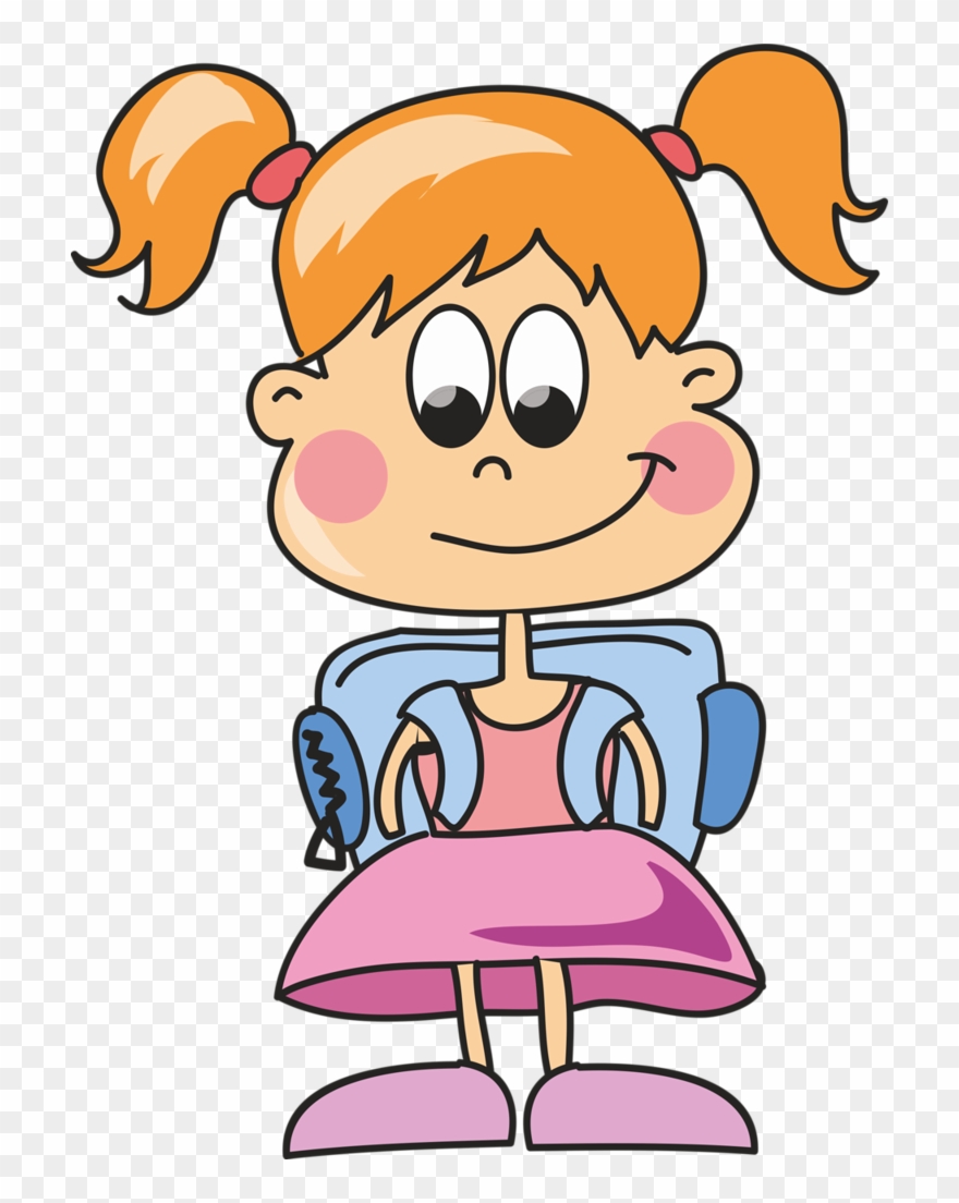Little School Girl Clipart - Png Download