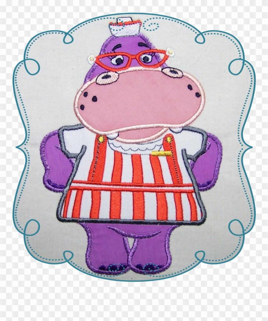 Doc Mc Stuffins Hippo Applique Machine Embroidery Design - Machine Embroidery Clipart