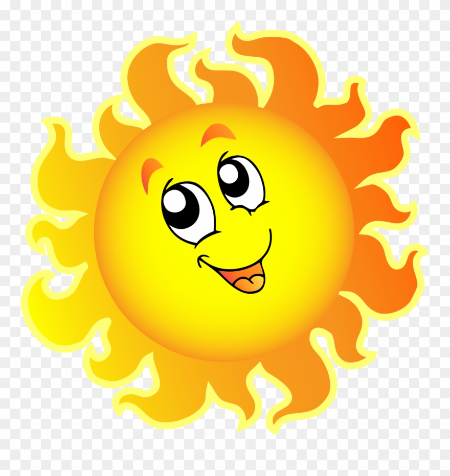 Illusion Clipart Kid Drawing - Cartoon Sun And Clouds - Png Download