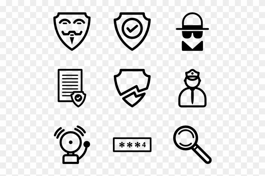 Web Security Line - Pirate Icons Clipart