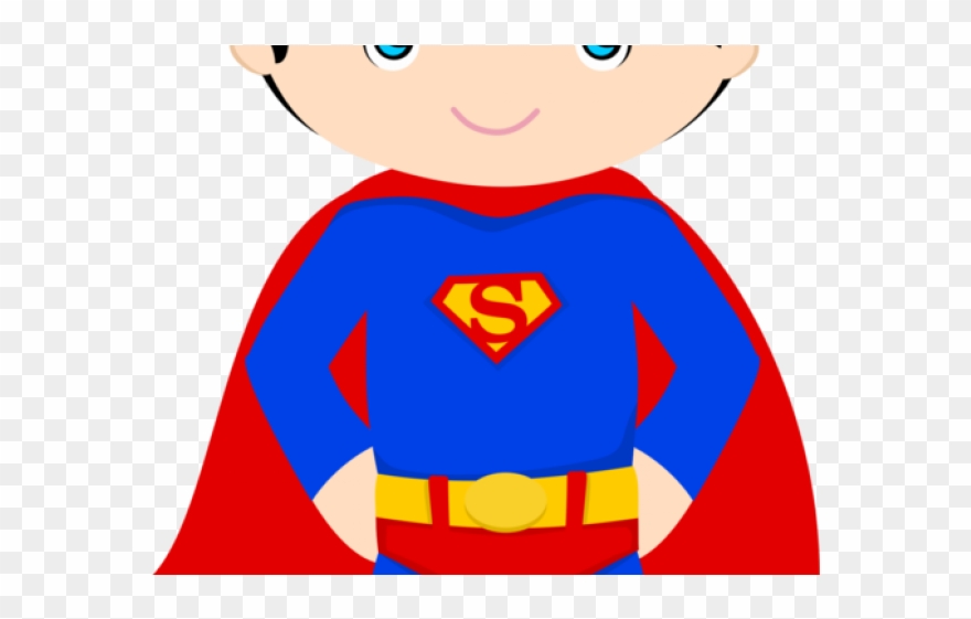 Little Boy Clipart Super Hero - Superman Kids Cartoon - Png Download