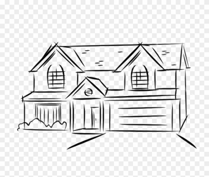 Floor Clipart Two Story House 2 Line - Drawings Of Houses Simple - Png Download