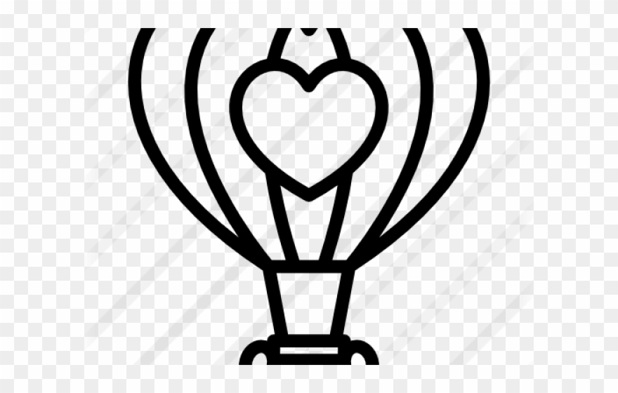 Hot Air Balloon Clipart Heart - Portable Network Graphics - Png Download