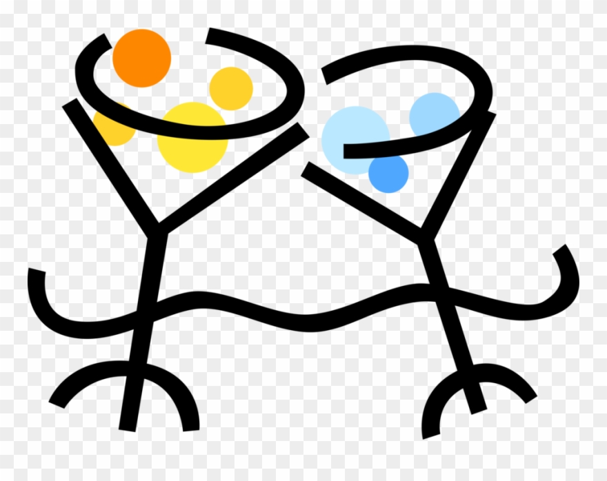 Vector Illustration Of Alcohol Beverage Champagne Glasses - Clip Art - Png Download