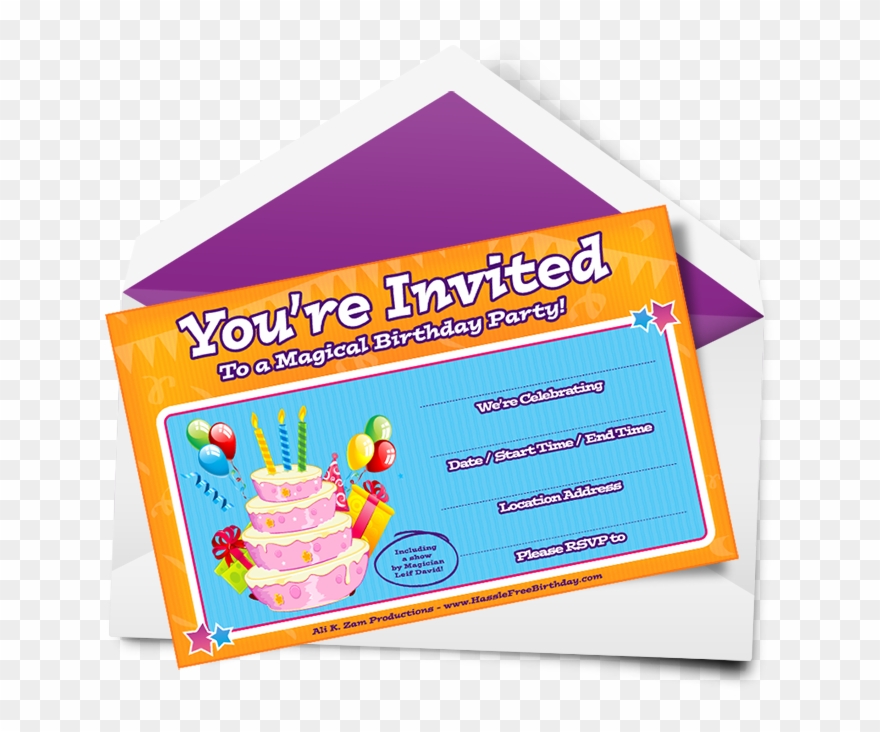 Horizontal Birthday Party Invitation - Put On A Party Invitation Clipart