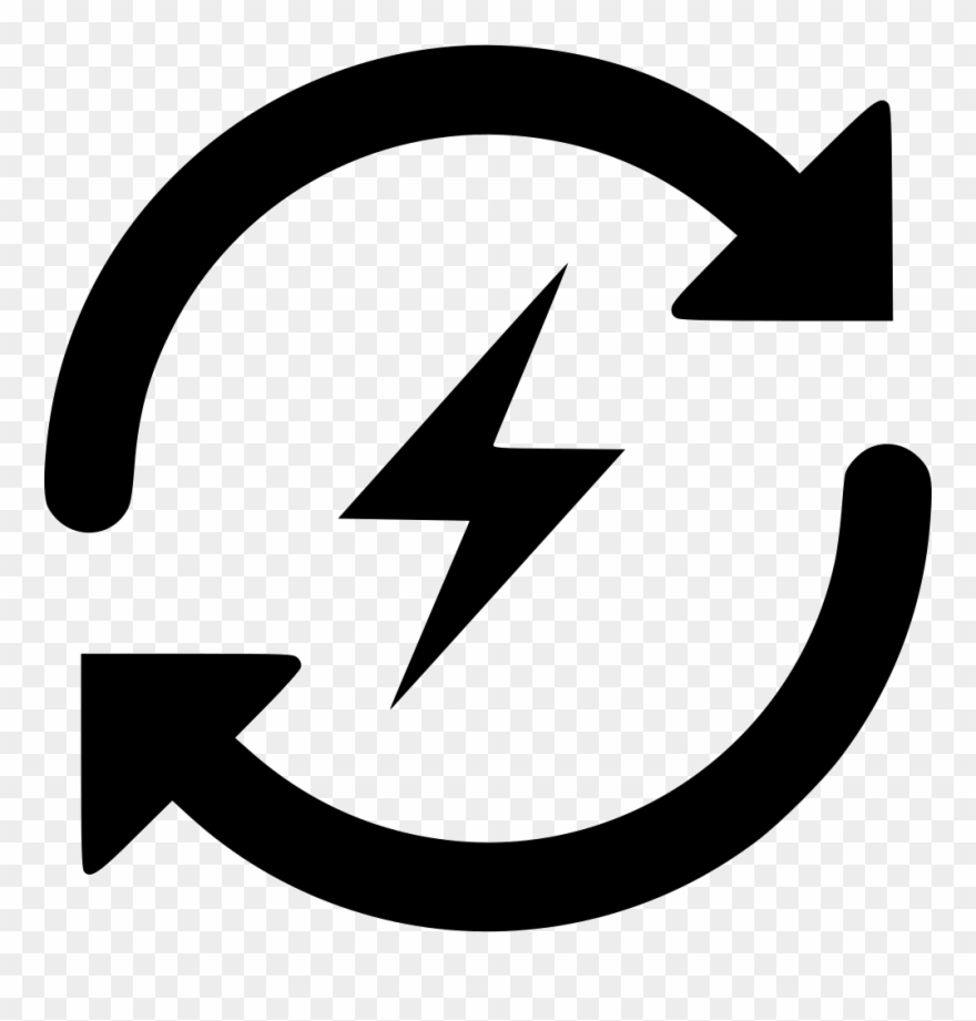 Vector Black And White Download Recycle Energy Lighting - Update Icon Clipart