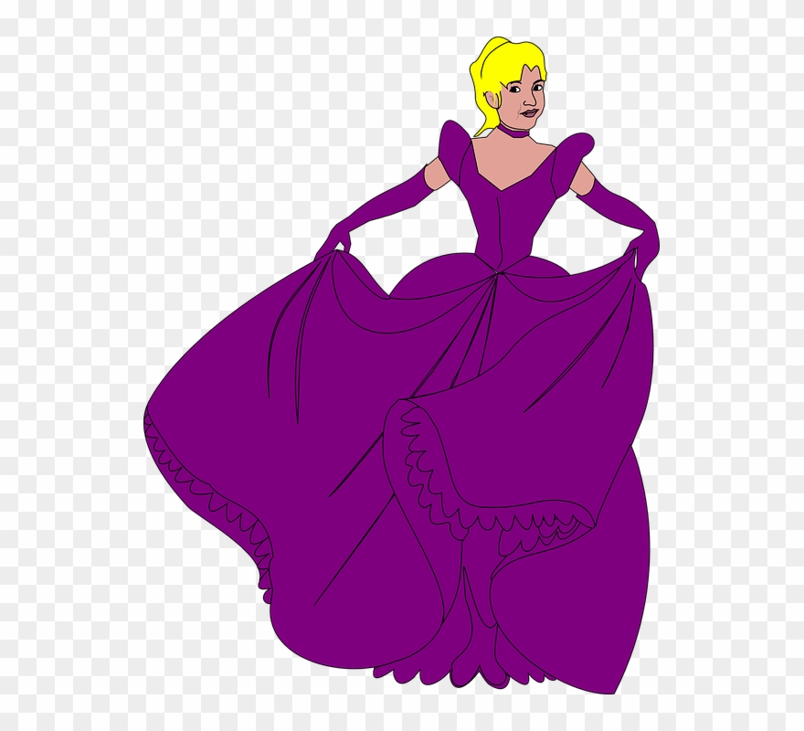Blonde Princess In Purple Dress Clipart