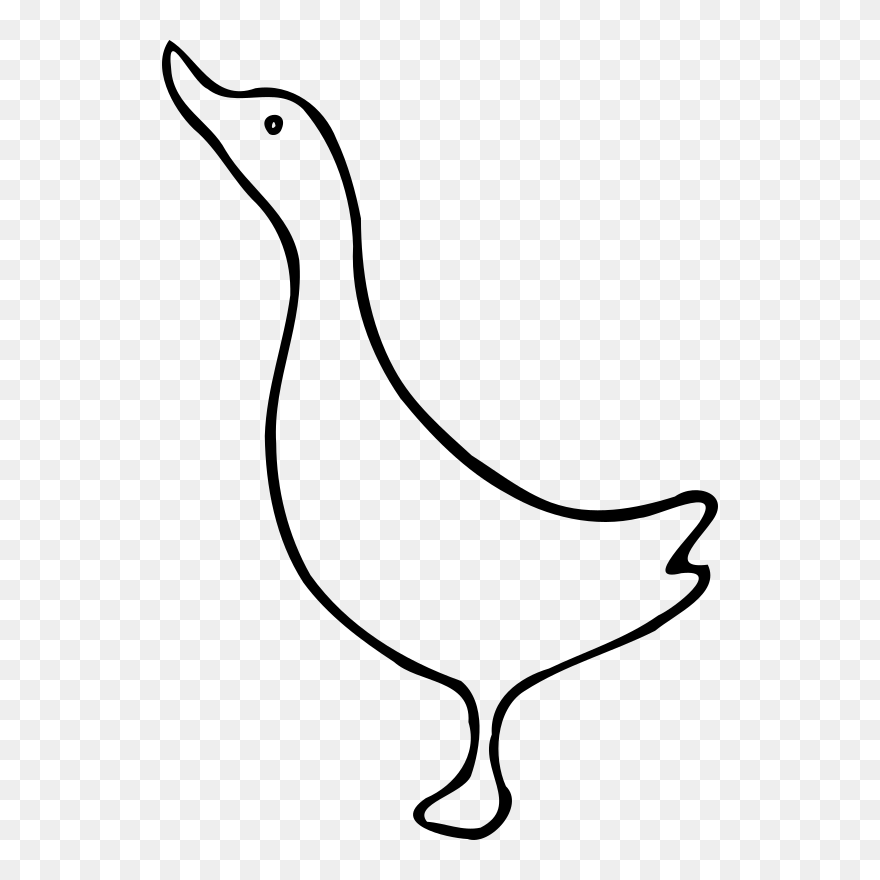 Duck Mallard Goose Cygnini Stencil - Oca Facile Da Disegnare Clipart
