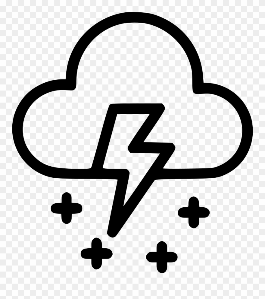 Thunder Clipart Cloudy - Cloud Sun And Thunder Clipart - Png Download