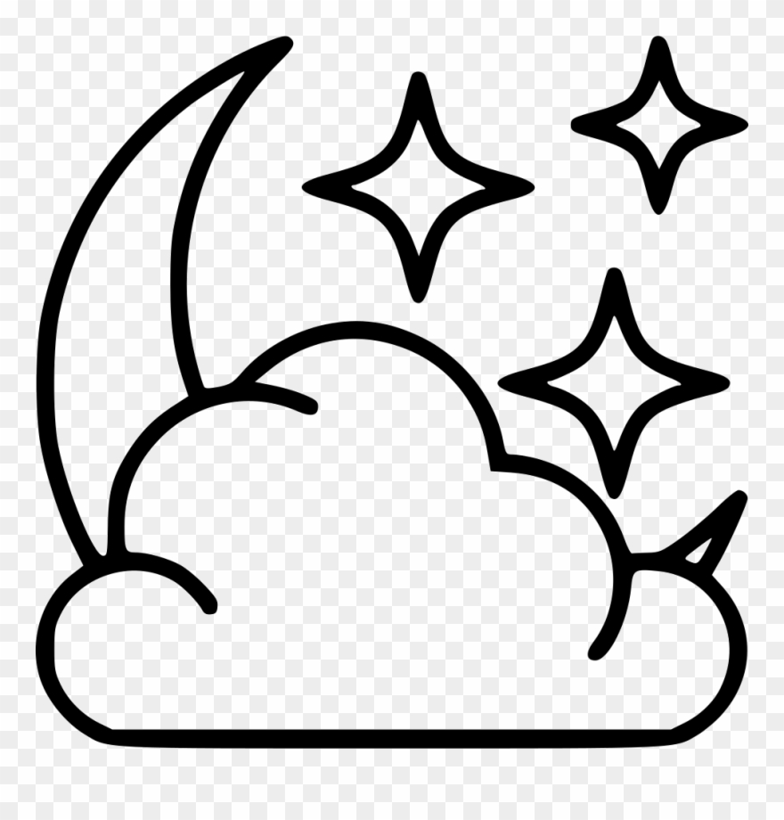 Download Cloudy Moon Star Svg Png Icon Free Download Icon Clipart 807636 Pinclipart