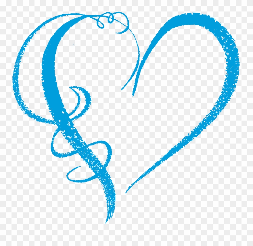 Southern Dreams Creations Heart Graphics Wind Swirls - Blue Light Heart Clipart