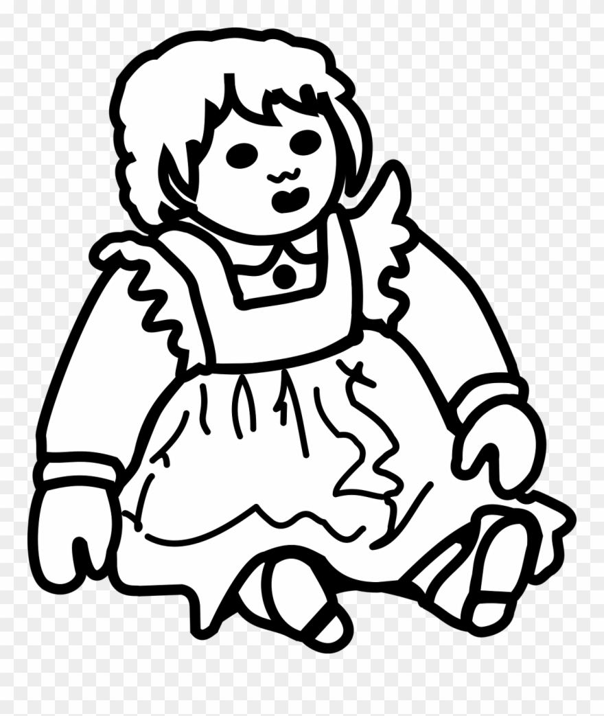 Clipart - Outline Picture Of Doll - Png Download
