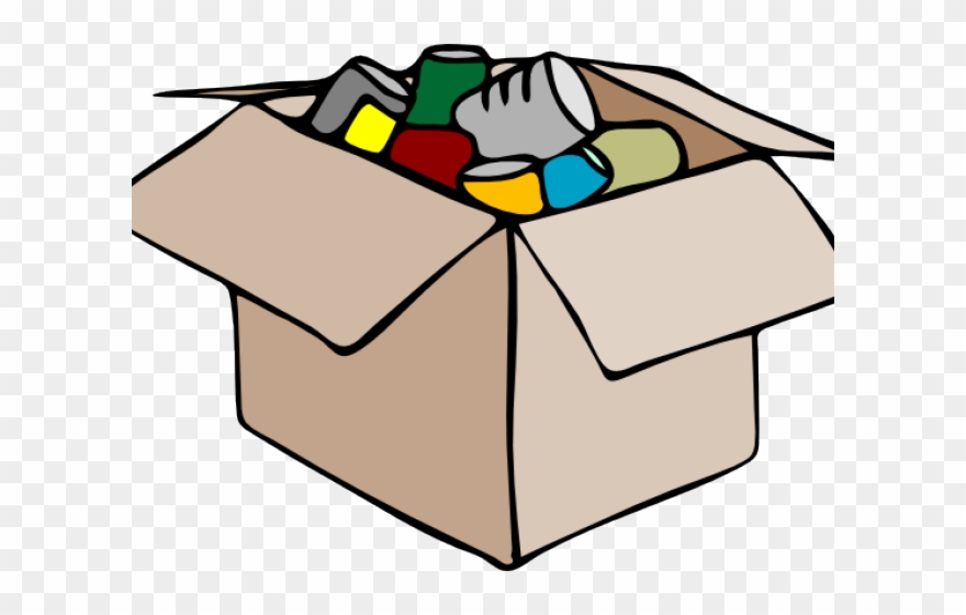 Cardboard Boxes With Items Clipart - Png Download