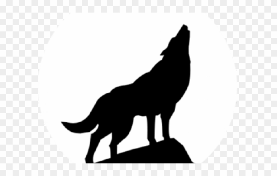 Howling Wolf Clipart - Wolf Howling Silhouette - Png Download