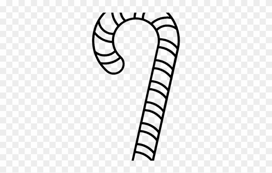 Gold Clipart Candy Cane - Christmas Candy Cane Outline - Png Download