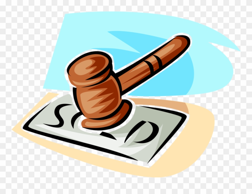 Vector Illustration Of Auctioneer's Gavel Ceremonial - Illustration Clipart