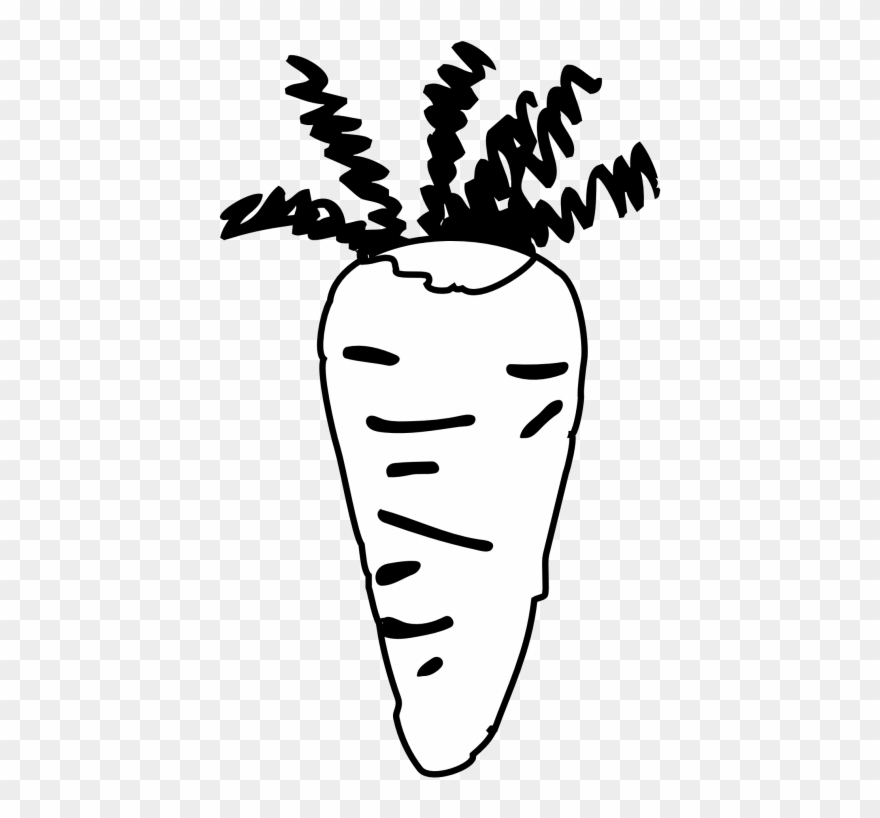 Carrot Clipart Black And White - Carrot Clip Art - Png Download