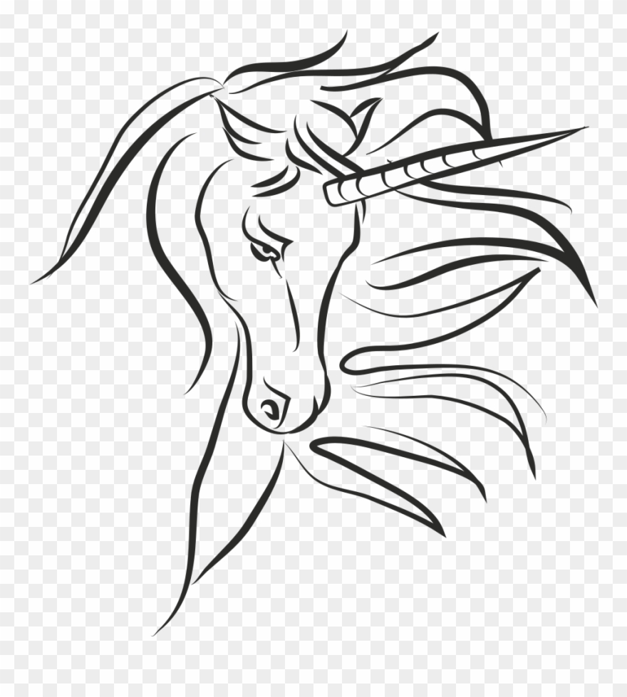 Unicorn - Unicorn Outline Clipart