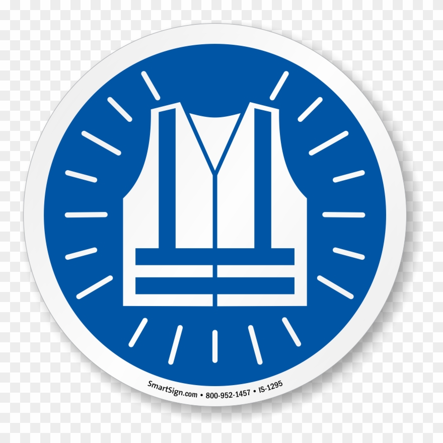 Zoom - Buy - Safety Vest Must Be Worn Clipart