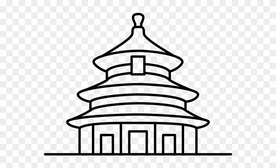 Chinese Pagoda Clipart - Temple Of Heaven Drawing - Png Download