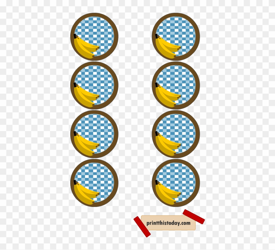 Jar Lid Labels Featuring Bananas - Lid Clipart
